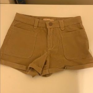Tan denim shorts
